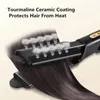 Выпрямители волос выпрямляют железный выпрямитель щетка с четырьмя передачами. Керамическая турмалиновая ионная квартира для женщин 220921