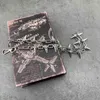 سلاسل المفاتيح بانك جينز جينز ديكور سلسلة آمنة محفظة سفر سفر محفظة رابط الشقوق لفائف المجوهرات لنساء الرجل