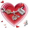 Nouveau populaire 925 Sterling Silver Charm Cadenas Clé et Coccinelle Coeur Charme pour Original Pandora Bracelet Femmes DIY Bijoux Cadeaux