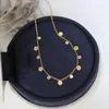 Hanger kettingen yun ruo 2022 vintage 18 K goud kleur geometrische pailletten choker ketting vrouw sieraden mode titanium staal accessoire