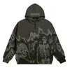 Mens hoodies tröjor män anime skalle hoodies kvinnor vintage gotisk zip upp långärmad gata kläder lösa rockar harajuku brev tryck huvtröjor 220921