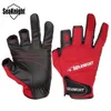 Gants à cinq doigts SeaKnight SK03 Sport Gants de pêche d'hiver 1 paire Lot 3 Gants en cuir respirants HalfFinger Néoprène PU Équipement de pêche 220921