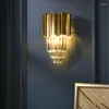 Vägglampor FKL Crystal LED Guldbäddar Ljus för sovrummet vardagsrum AC 110V 220V SCONCE inomhusljusarmaturer