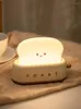 나이트 라이트 귀여운 토스터 라이트 USB 충전식 타이머 LED 램프 조절 가능한 밝기 침실 침대 옆 수면 생일 선물