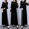 Kvinnors träningsdräkter kvinnors plus storlek 4xl 2-stycken Set Women Velvet Tracksuit conunto feminino ensemble femme deux bitar år gammal