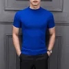 Men's Sweaters MRMT Brand Autumn Men's Sweater Pure Color Semi-high Collar Knitting for Male Half-sleeved Sweaters Tops 220921