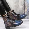 Plattform Stiefeletten Frauen Herbst Winter Dicken Boden Motorrad Stiefel Frau Verdicken Warme Spitze Up Große größe 35-46 schuhe Damen