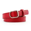 Bälten 2022 Fashion Women Luxury Strap Pu Leather Female Solid Color midjeband Square Buckle Belt Classic Jeans Dress