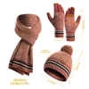 Berets Winter Hat Scarf Glove Set 3 Pieces Beanie And Touch Screen Gloves Sets Skull Caps Neck Scarves For Men7578871