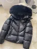 2022 Женщина Puffer Coat Зимняя куртка Doudoune Femme Black Natural Fox Большой меховой воротник Толстый верхняя одежда белая утка в теплой моде Сплошная повседневная женская одежда Parka