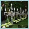 Party Decoration 55 cm till 150 cm h￶g Upscal Table Centerpiece Akryl Crystal Wedding Candelabras Candle Holder Aisle Road Le Yydhome DHPU0