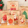 Kerstcadeau Zakken Cartoon Santa Claus Lantern Tote Kraft Paper Kerst Geschenkt Geschenken Wrap zak Kerstmis feestdecoratie Pouch Th0351