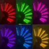 Lysande fällbara fläkt med lekfläkt Färgglad handhållen Abanico LED -fans Dance Glow in the Dark Evening Accessory 6 Colors 921