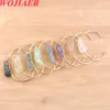 Natural Stone Crystal Irregular Bangle Rose Gold Style Fashion Shinning Charm Open Bracelet For Women Wed Jewelry Gift BO934