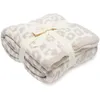 Manta de lana de felpa cómoda de alta calidad, cubierta suave descalza para el hogar de leopardo tejida para niños 79