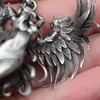 قلادة قلادة أزياء Pappas Evil Angel Necklace Retro Silver Wing Clavicle سلسلة مجوهر