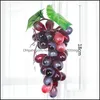 Party Decoration Mini Simation Fruit 36 Grapes Bunches Artificial Grape Plastic Fake Lifelike Home Wedding Garden Nerdsropebags500Mg Dhayh