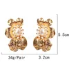 패션 꽃 모양의 금속 동시에 진주 한 귀걸이 골드 컬러 보석 액세서리 여성을위한