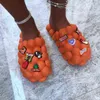 Sandals Bubble Slides Besch Shoes Designer Flip Flops Massage Slippers Women Summer With Charms Chain Couples Indoor Bathroom