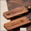 Keychains Personalized Leather Keychain Pendant Beech Wood Carving Keychains Lage Decoration Key Ring Diy Thanksgiving F Dhseller2010 Dhwzo