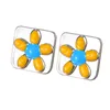 Stud Earrings women's flower dripping oil fashion net celebrity earrings cute simple and versatile design