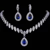 Other Jewelry Sets Emmaya Simulated Bridal Silver Necklace Sets 5 Colors Wedding Jewelry Parure Bijoux Femme Party Gift 220921