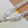 Bracciali Elementi retrò Moda 925 Gioielli in argento Donna Uomo Regalo Fine Pretty Chain Wedding 20cm