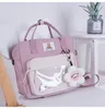 Clear Pocket 3 Ways Backpack for Teen Women Simple Canvas Rucksack Mini Packbag Teen Girls Backpacks للتسوق اليومي