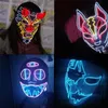 Masques de fête Cosplay Halloween Luminous Light up Led EL Wire Neon Glowing Anime Masque Masquerade Horror 220920