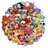 46Pcs Cartoon Skull Stickers Non-Random For Car Bike Luggage Graffiti Sticker Laptop Skateboard Motor Water Bottle Snowboard Wall Decals Kids Gifts