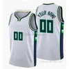 Gedrukte aangepast DIY Design Basketball Jerseys Customization Team Uniforms Print Gepersonaliseerde letters Naam en Number Mens Women Kids Youth Milwaukee 101604