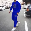 Erkeklerin Trailsuits Düz Renk Fransa Ricard 3D Baskı Uzun Kollu Tshirt 2 Parçalı Set Jogging Pantolon Takım Erkek Sokak Gözlüğü Trailtsuit Spor Adam