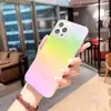 Laser Gradient Rainbow Phone Cases For iPhone 14 11 12 13 Pro Max Mini XS X XR 7 8 Plus Transparent Aurora Hard Back Cover