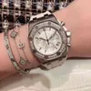 モントレ・デ・ラックスの女性ダイヤモンドウォッチラバーベルトステンレス鋼レディラミナス防水腕時計