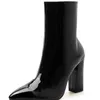 Boots Shoes Men Winter Ankle For Women Chivalry Leather Pointed Thick Thigh High Heel And High-heeled Zipper