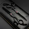 Schere Schere professionelle Japan 440c 55 6 Red Gem Black Cut Haarschere Schneiden Friseur Haarschnitt Effilierschere Friseur 220921