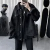 Herrjackor Godlikeu Spring Autumn Long Sleeve Black Overdimensionerad Harajuku denim Jeans Jacket Män Kläd Fashion Korean Tops 220921