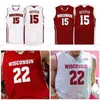 Nik1 Stitched Custom 4 Carter Higginbottom 12 Trevor Anderson 13 Tai Strickland Wisconsin Badgers College Uomo Donna Youth Jersey