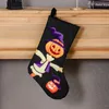 Halloween-Dekoration Socken mit Totenkopf-Geisterdruck Geschenktüte Horrorszene Dekor Sockenanhänger Event Party Supplies RRB15603