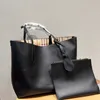 Tote Tote Top-Handle Bags Brand Женщины кожа дизайнерские сумочки с двусторонней проверкой на плечо.