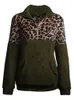 Sweat à capuche femme sweat polaire hiver décontracté fausse fourrure léopard Patchwork moelleux femme chaud col roulé fermeture éclair épais Sherpa hauts