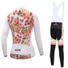 2024 Pro Women Flowers inverno in bicicletta invernale set abiti da ciclismo per mountain bike a maniche lunghe abiti da bicicletta mtb abiti da abbigliamento b17 b17