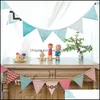 Party Decoration 33 Styles 3.2m Fashion Cotton Tyg Bunting Pennant Flags Banner Garland Vintage Baby Birthday Festival Packing2010 DH31I