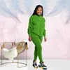 H￶stvinterkvinnor Tracksuits Tv￥delar Kl￤der Solid Color Cotton Leggings Pants Outfits Plus Size Sweatsuits S-XXL