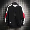 Mens hoodies tröjor långärmad harajuku tröjor män mode 6 färg hoodie mens casual oneck lapptäcke tröja för unga män 220921