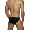 남자 수영복 비키니 새로운 표범 남자 수영복 푸시 패드 유럽계 미국인 패션 섹시한 허리 수영복 여름 해변 서핑 J220913
