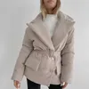 Dames Down Parka's Fandy Lokar Turn Down Kraag Parka's Damesmode Double Breasted Jassen Dames Elegante Herfst Katoenen Jassen Dames Dames 220921