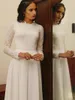 Hochzeitskleid Einfache Spitzenkleider Langarm Chiffon bodenlange elegante Vintage 2022 Brautkleider Vestidos de noivas
