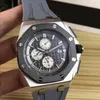 Wristwatches Men Grey Rubber Silver Black Bezel Watch Automatic Mechanical Sapphire Transparent Glass Back Limit Sport 42mm