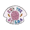 Mental Health Emalj Pins Custom Brain Brosches Lapel Badges Citat End Stigma Jewelry Gift for Kids Friends6263029